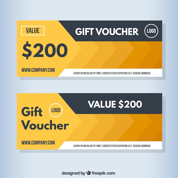 Free vector golden abstract gift voucher