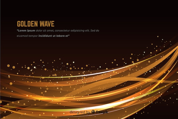 Golden abstract wavy background