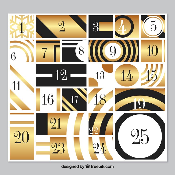 Free Vector golden advent calendar