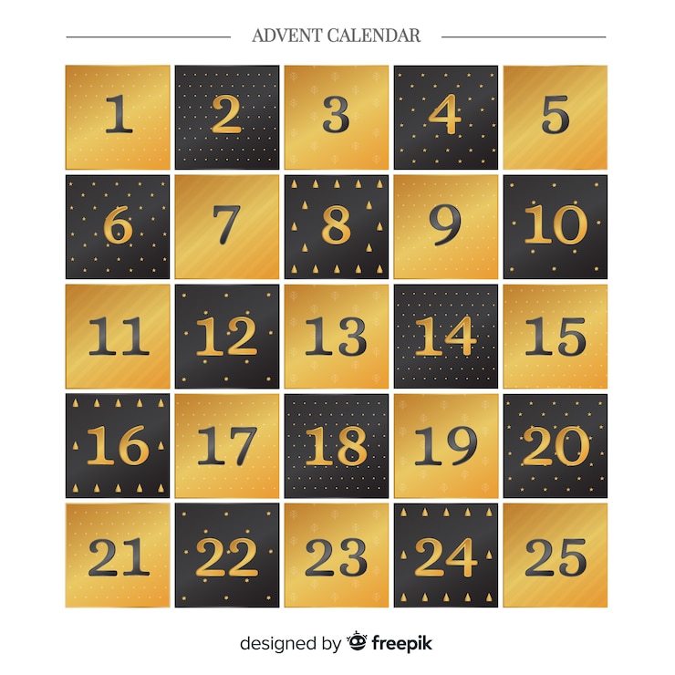 Free Vector golden advent calendar