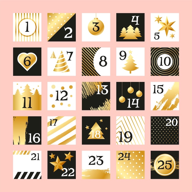 Golden advent calendar