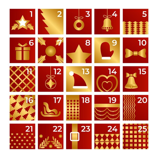 Golden advent calendar