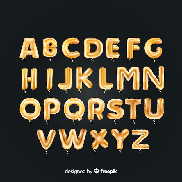 Free vector golden alphabet balloon