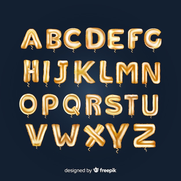 Free vector golden alphabet balloon