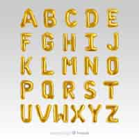 Free vector golden alphabet balloon