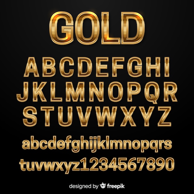 Золотой алфавит шаблон