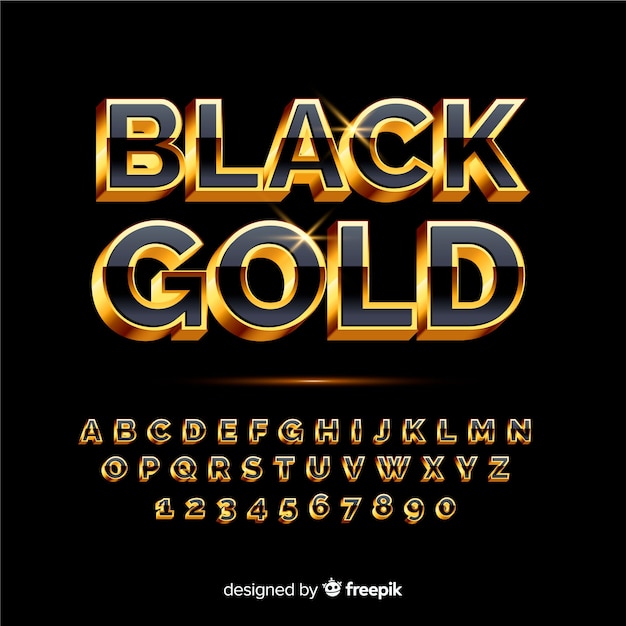 Free vector golden alphabet template