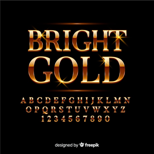 Free vector golden alphabet template