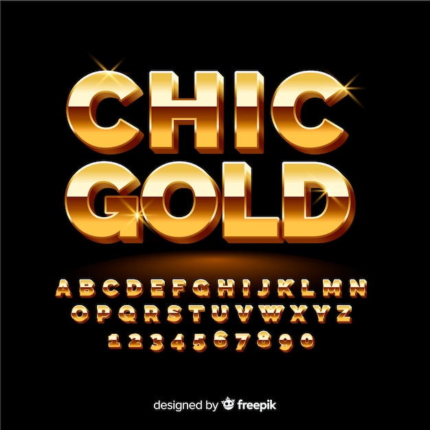 Free vector golden alphabet template