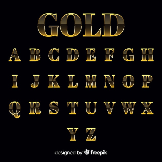 Free vector golden alphabet template