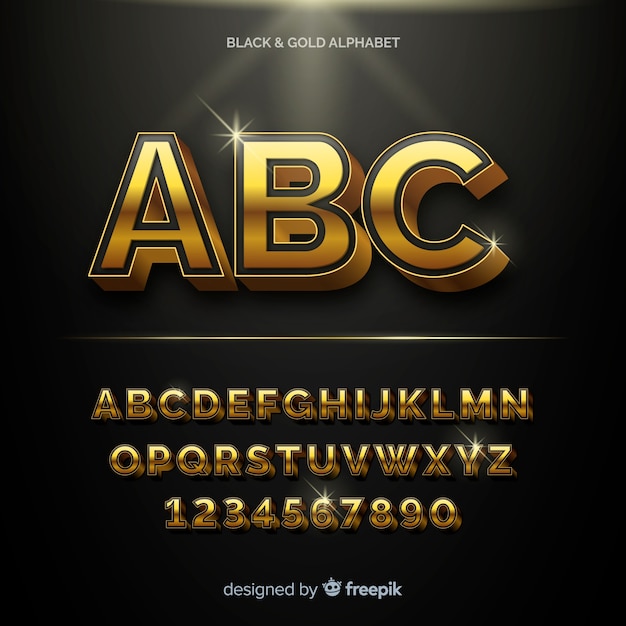 Free vector golden alphabet template