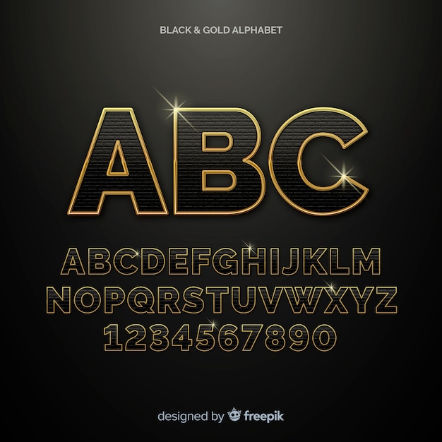 Free vector golden alphabet template