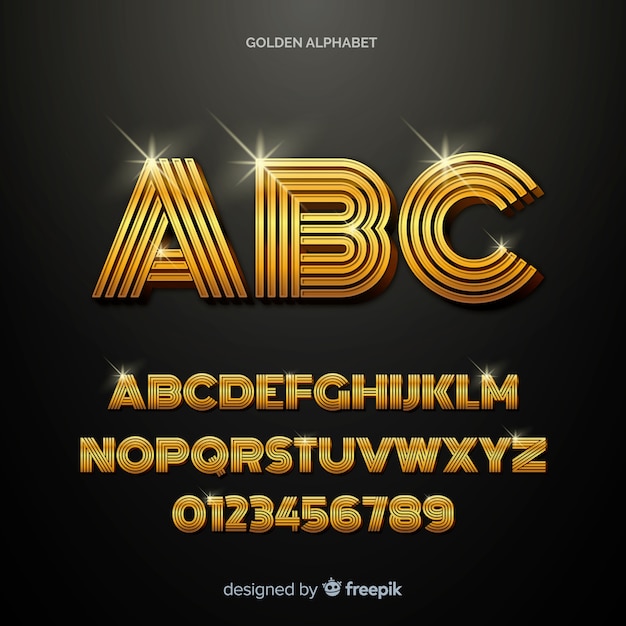 Free vector golden alphabet template