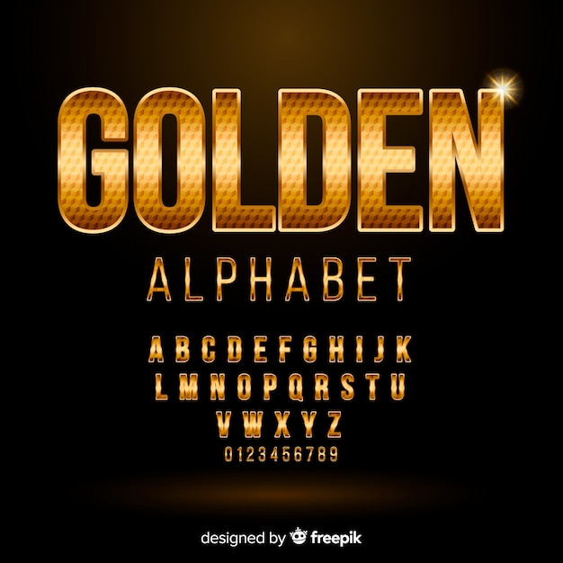 Vettore gratuito alfabeto d'oro