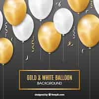 Бесплатное векторное изображение Золотой и белый шары фон для празднования