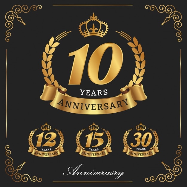 Free vector golden anniversary designs collection