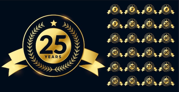 Golden anniversary labels big set