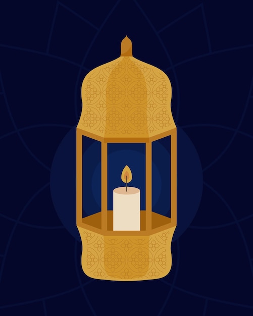 Золотая арабская лампа со свечой