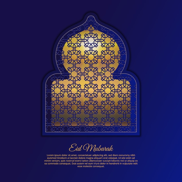 Free vector golden arabic window background design