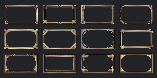 Golden art deco frames