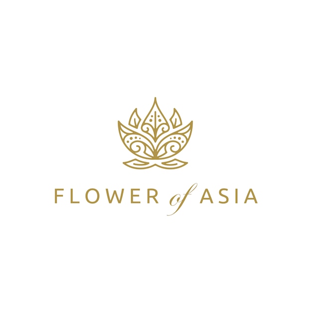 Download Free Golden Asian Lotus Flower Logo Design Premium Vector Use our free logo maker to create a logo and build your brand. Put your logo on business cards, promotional products, or your website for brand visibility.
