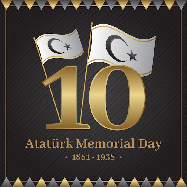 Free vector golden ataturk memorial day