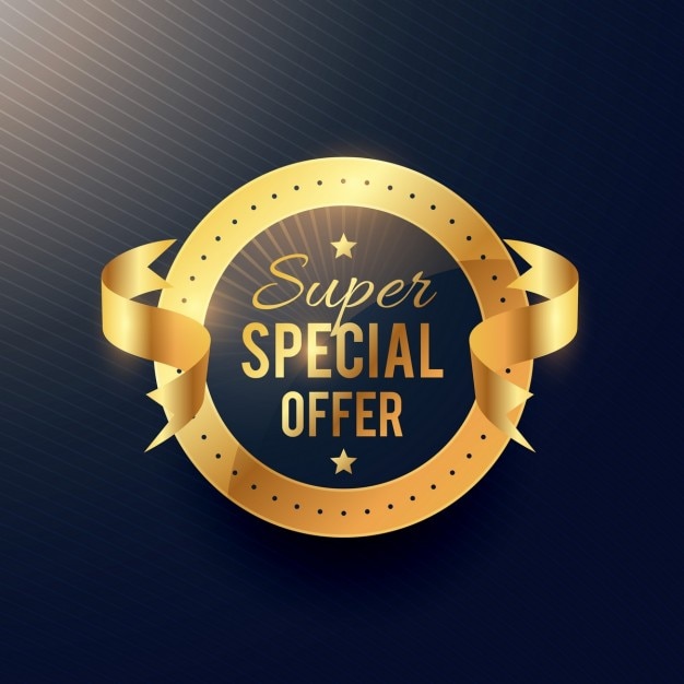 Free vector golden badge of special offer