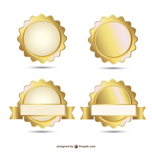 Вектор значки дизайн gold seal Бесплатные векторы