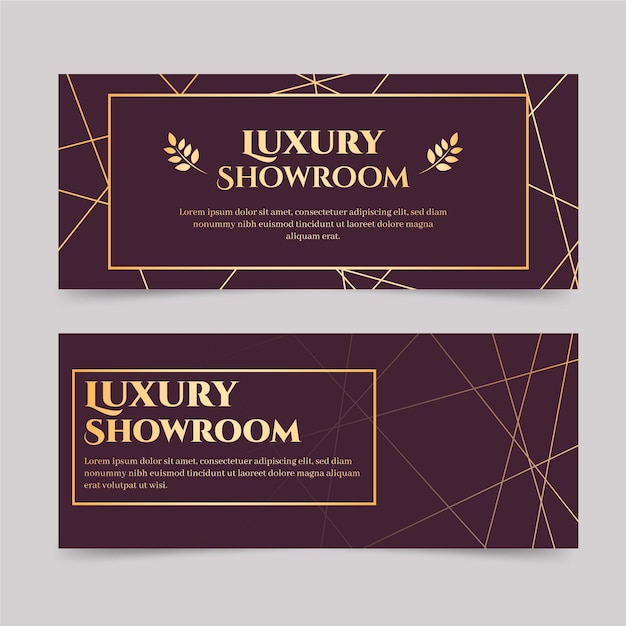 Free vector golden banners designs set