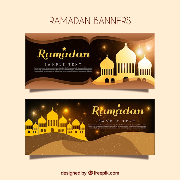 Golden banners of ramadan