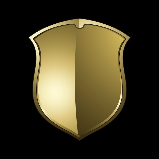 Золотой барочный щит элементы вектора