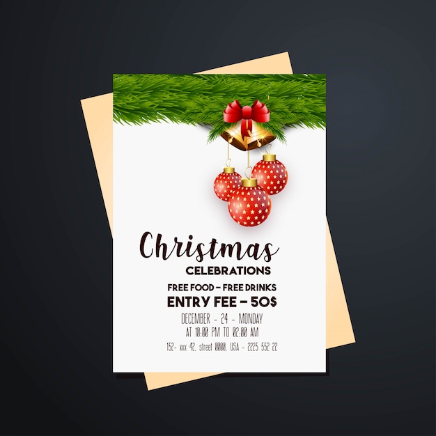 Free vector golden bells christmas banner & background