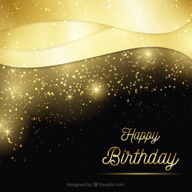 Free vector golden birthday luxurious background