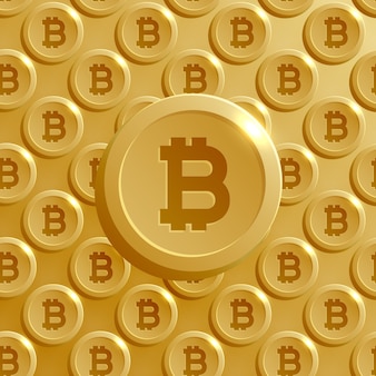 Golden bitcoin background