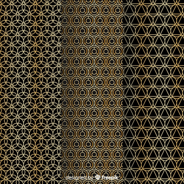 Free vector golden and black luxury pattern