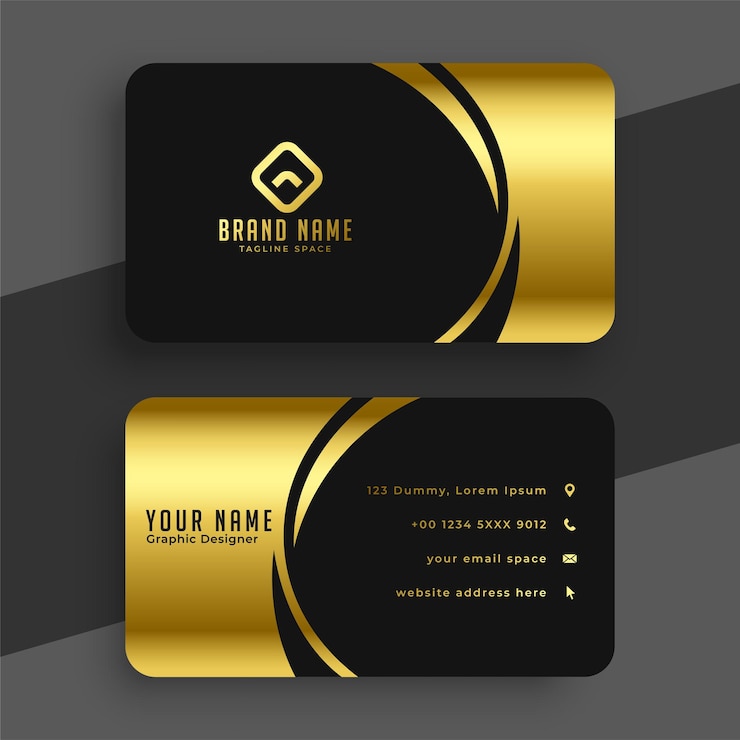 Free Vector golden and black royal business card template