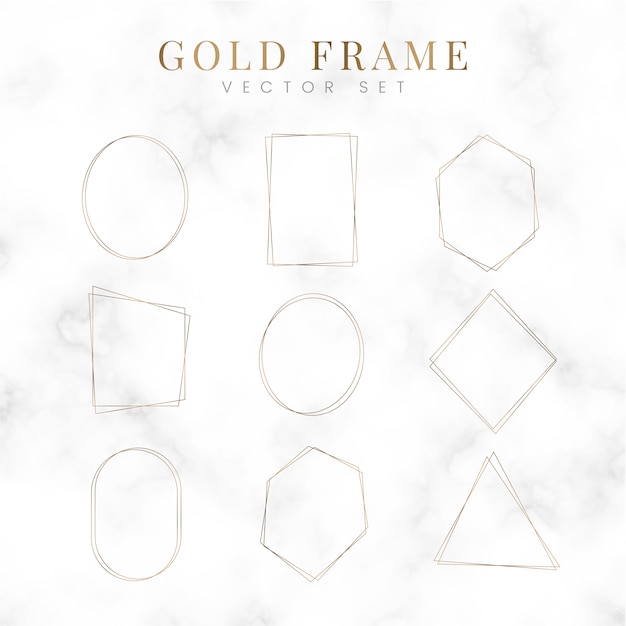 Free vector golden blank frame vector set