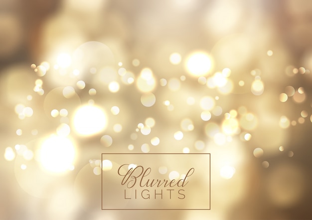 Free vector golden bokeh lights background