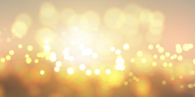 Golden bokeh lights banner