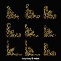 Free vector golden border ornament collection