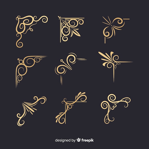 Free vector golden border ornament collection