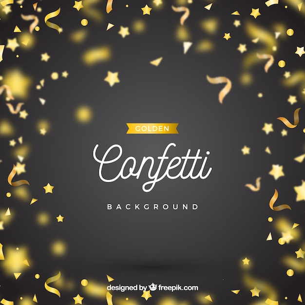 Free vector golden and bright confetti background