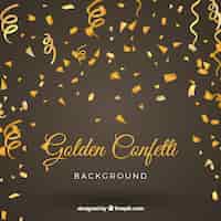 Free vector golden and bright confetti background