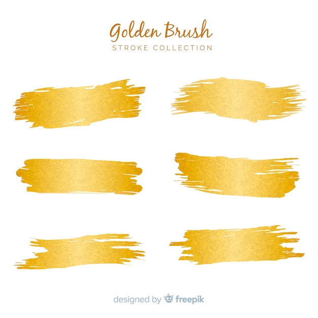 Free Vector golden brush stroke pack