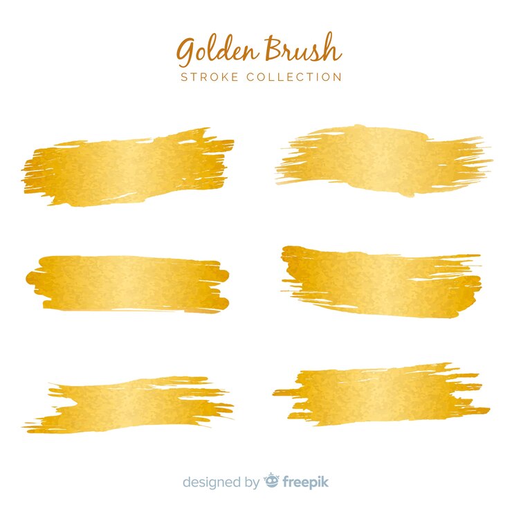 Free Vector golden brush stroke pack