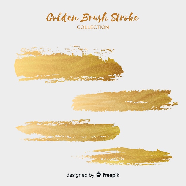 Golden brush stroke set