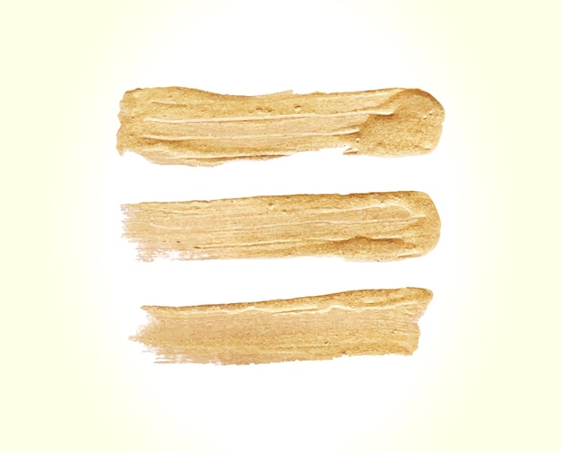 Golden brush stroke set