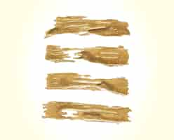 Free vector golden brush stroke set