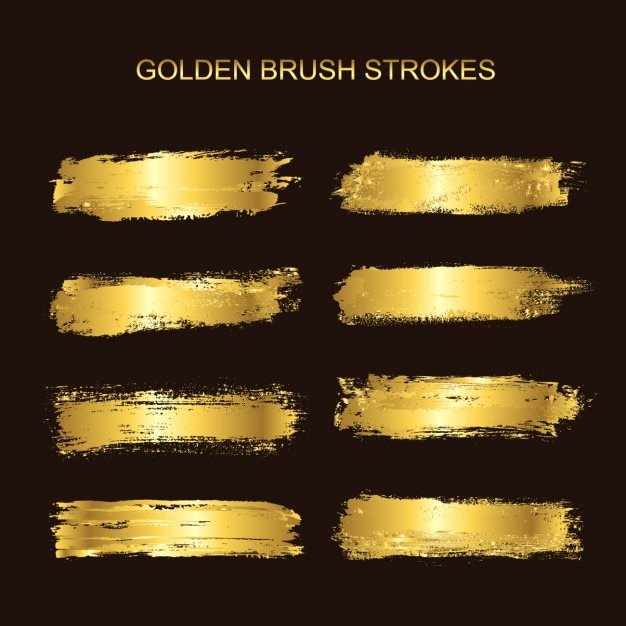 Golden brush strokes collection