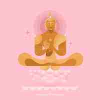 Free vector golden budha with flat design